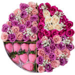 Tambor dividido de 3 partes de rosas y 1 de fresas - Image 3