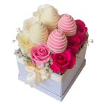 Cubo mini de rosas