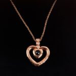 Joyero con rosa preservada Premium Roja y collar " I love you " - Image 2