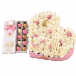 Mix Corazon grande y caja de fresas