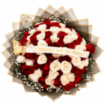 Ramo tipo buchon 100 rosas Tipo A con mensaje personalizado